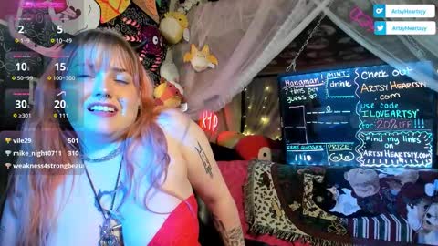 Snapshot of artsyheartsyy chatting on February 3, 2026, 6:22 am ArtsyHeartsyy online show from February 3, 2026, 6:22 am