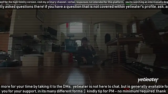 Snapshot of yetieater chatting on January 9, 2025, 9:58 pm yetieater online show from January 9, 2025, 9:58 pm