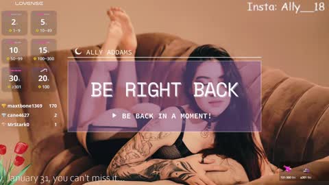 Snapshot of ally_addams chatting on January 29, 2025, 6:54 am Ally online show from January 29, 2025, 6:54 am