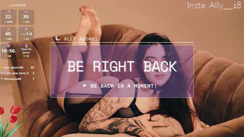 Snapshot of ally_addams chatting on February 4, 2025, 6:36 am Ally online show from February 4, 2025, 6:36 am