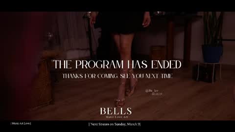 Snapshot of be_lov chatting on March 9, 2025, 2:50 am Call me Bells Next Stream on Wednesday Feb 26 online show from March 9, 2025, 2:50 am