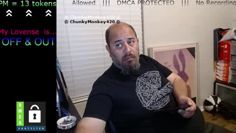 Snapshot of chunkymonkey420 chatting on March 11, 2025, 8:52 am Spencer Smokey Bear online show from March 11, 2025, 8:52 am