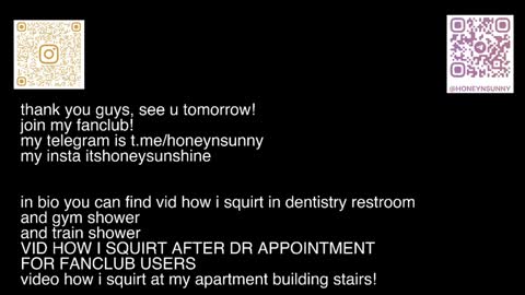 Snapshot of honey_sunshine chatting on December 3, 2024, 1:54 pm Jenyanew vid how I squirt in forest in bio online show from December 3, 2024, 1:54 pm