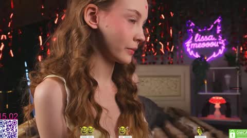 Snapshot of lissa_meooow chatting on February 15, 2026, 7:51 am your Liza again. Next stream Dec. 1 at 2 or 3 GMT online show from February 15, 2026, 7:51 am