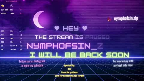 Snapshot of nymphofsin_zip chatting on February 20, 2026, 9:15 pm NEXT STREAM 300126 GTM 5 400 PM online show from February 20, 2026, 9:15 pm