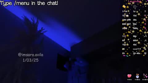 Snapshot of saraavila_ chatting on March 2, 2025, 8:38 am SaraAvila online show from March 2, 2025, 8:38 am