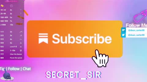 Snapshot of secret_sir chatting on May 1, 2026, 11:09 pm Dean Carter online show from May 1, 2026, 11:09 pm