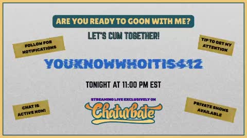 Snapshot of youknowwhoitis412 chatting on May 19, 2026, 2:18 am Edging my Girthy Dick online show from May 19, 2026, 2:18 am