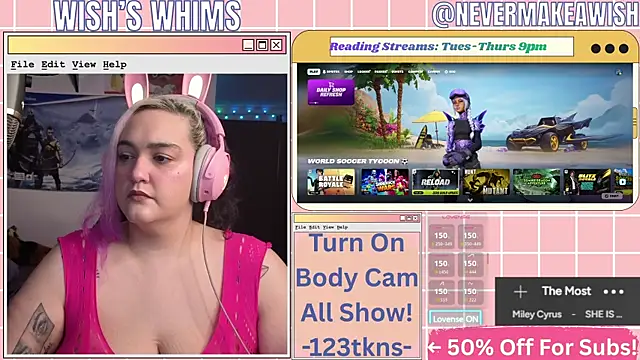 nevermakeawish online show from July 25, 2026, 12:36 pm