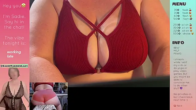 Snapshot of SadieMarriedLady chatting on July 23, 2026, 1:58 am SadieMarriedLady online show from July 23, 2026, 1:58 am