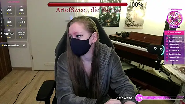 Snapshot of ArtofSweet chatting on June 19, 2026, 8:45 pm ArtofSweet online show from June 19, 2026, 8:45 pm