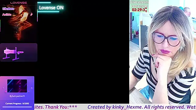 kinky Hexme online show from March 6, 2026, 10:01 am